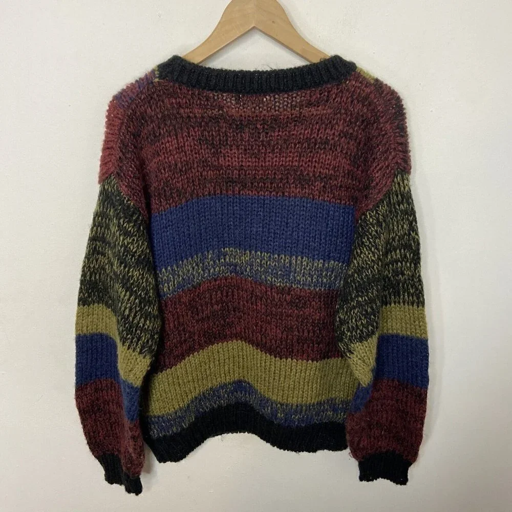 Vintage 90s Luciano Divanni Men M/L Sweater Leatherette Eagle America Hip‎ Hop
